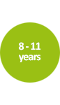 8 to 11 years