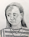 Portrait drawing in pencil