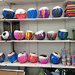 Scuptural painted pots