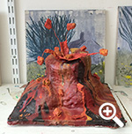 A model of an erupting volcano