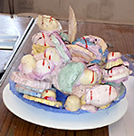 A giant plate of desert sculpture