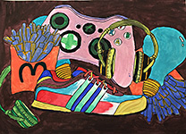 Still life painting with sneaker