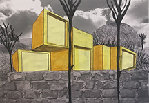 Painting a house in the landscape