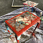 Upcycled and decorated table